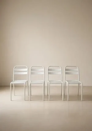 Chaises-acier-blanc